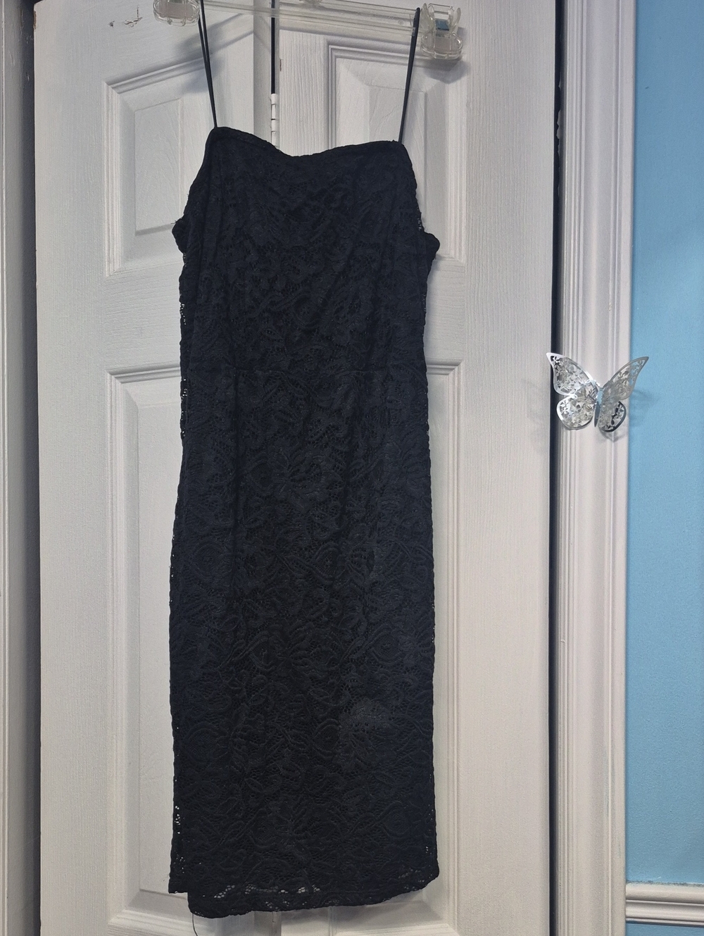 Ardene Black Strapless Lace Midi Dress